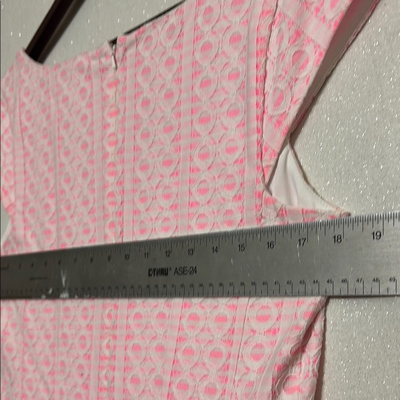 Lilly Pulitzer Gorgeous Pink Stripe and Lace Dress. Size large - Picture 5 of 7